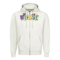 Oatmeal Heather nurse mardi gras Zipper Hoodie - MaliasSmallBusiness