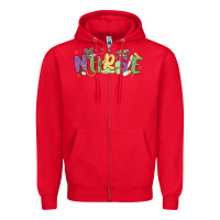 Red nurse mardi gras Zipper Hoodie - MaliasSmallBusiness