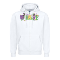 White nurse mardi gras Zipper Hoodie - MaliasSmallBusiness