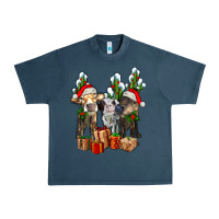 Midnight Navy western christmas cows and cactuses Urban Heavy Tee - AdoDesignShop