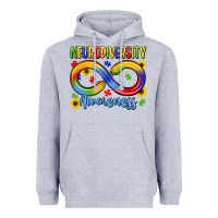 Heather Grey neurodiversity awareness Heavyweight Hoodie - LillyAllenDesigns