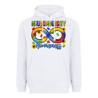 White neurodiversity awareness Heavyweight Hoodie - LillyAllenDesigns