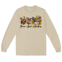 Mushroom Western Peace Love Chickens Long Sleeve Tee - LillyAllenDesigns