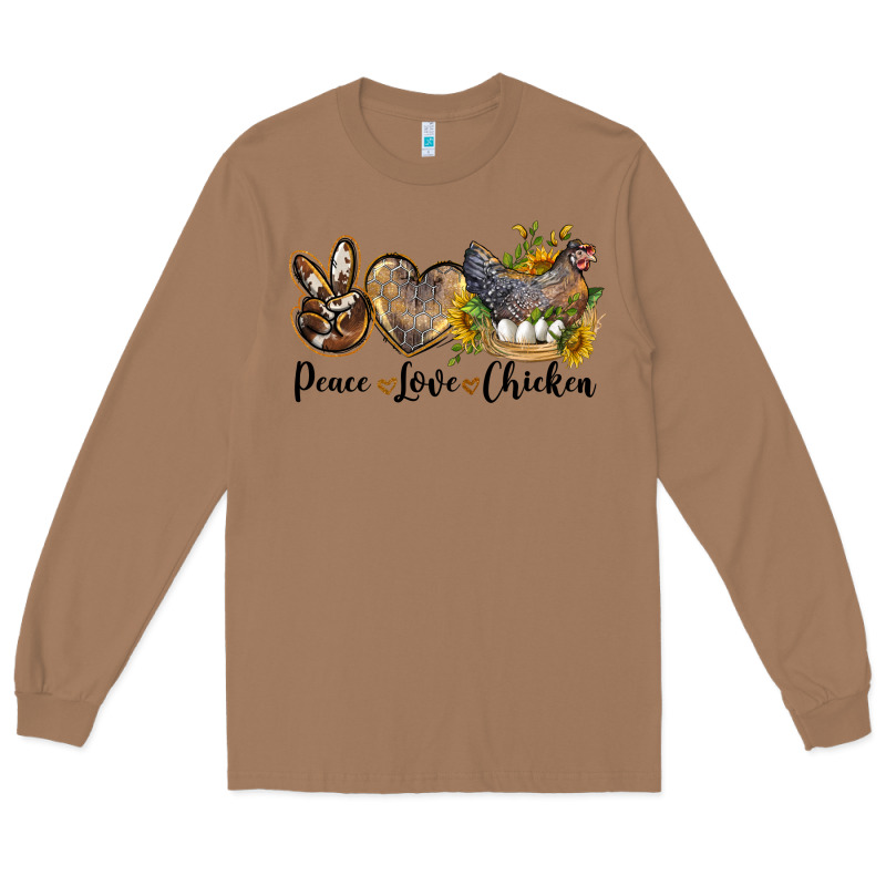 Western Peace Love Chickens Long Sleeve Tee by LillyAllenDesigns | Teevron