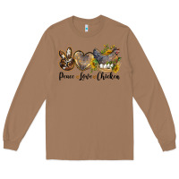 Toasted Coconut Western Peace Love Chickens Long Sleeve Tee - LillyAllenDesigns