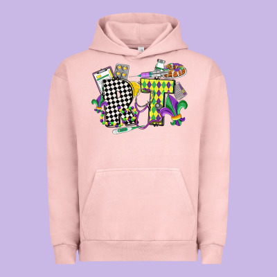 Respiratory Therapist Mardi Gras Urban Hoodie Designed By Cowgirlartshop