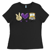 Black peace love bus driver Ladies Tee - MaliasSmallBusiness