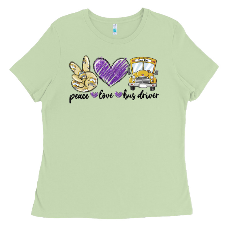 Peace Love Bus Driver Ladies Tee by MaliasSmallBusiness | Teevron