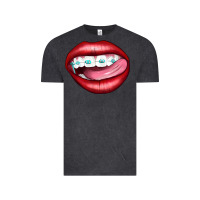 Vintage Black Lips Dental Braces Vintage Tee - Artiststas