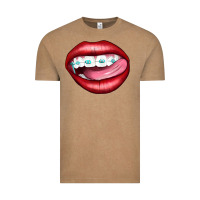 Vintage Coffee Lips Dental Braces Vintage Tee - Artiststas