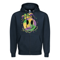Navy smiley face mardi gras Zipper Hoodie - MaliasSmallBusiness