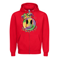 Red smiley face mardi gras Zipper Hoodie - MaliasSmallBusiness