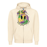 Sandshell smiley face mardi gras Zipper Hoodie - MaliasSmallBusiness