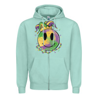Seafoam smiley face mardi gras Zipper Hoodie - MaliasSmallBusiness