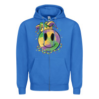 True Royal smiley face mardi gras Zipper Hoodie - MaliasSmallBusiness