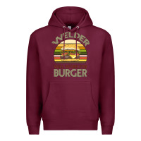 Burgundy Welder Wıll Work For Burger Premium Hoodie - Bettercallsaul