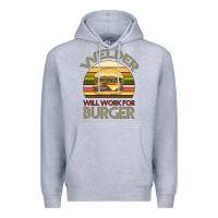 Heather Grey Welder Wıll Work For Burger Premium Hoodie - Bettercallsaul