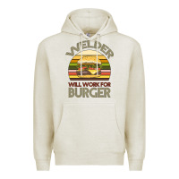 Oatmeal Heather Welder Wıll Work For Burger Premium Hoodie - Bettercallsaul