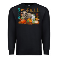 Black Hello Fall Merino Wool Sheep Premium Sweatshirt - LillyAllenDesigns