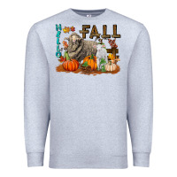 Heather Grey Hello Fall Merino Wool Sheep Premium Sweatshirt - LillyAllenDesigns