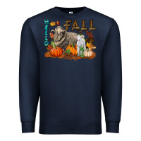 Navy Hello Fall Merino Wool Sheep Premium Sweatshirt - LillyAllenDesigns