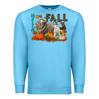 Ocean Blue Hello Fall Merino Wool Sheep Premium Sweatshirt - LillyAllenDesigns