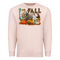 Pale Pink Hello Fall Merino Wool Sheep Premium Sweatshirt - LillyAllenDesigns