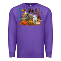 Purple Hello Fall Merino Wool Sheep Premium Sweatshirt - LillyAllenDesigns