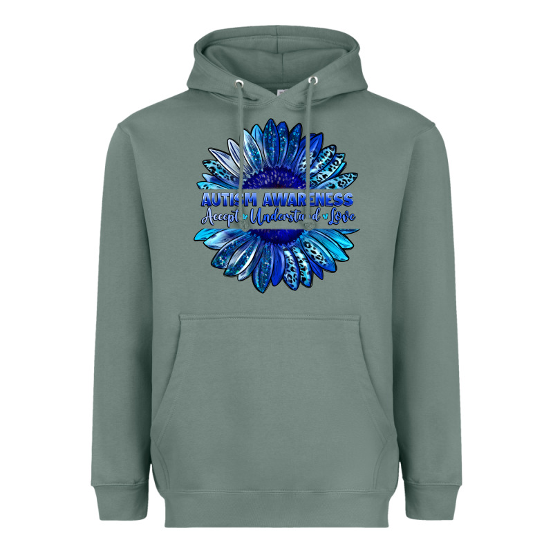 Autism Awareness Accept Understand Love Blue Heavyweight Hoodie by LillyAllenDesigns | Teevron