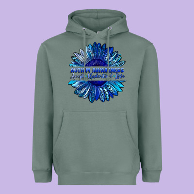 Autism Awareness Accept Understand Love Blue Heavyweight Hoodie Designed By Lillyallendesigns