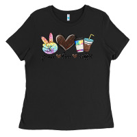 Black peace love coffee Ladies Tee - MaliasSmallBusiness