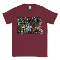 Burgundy just a girl who loves christmas Classic Tee - AdoDesignShop