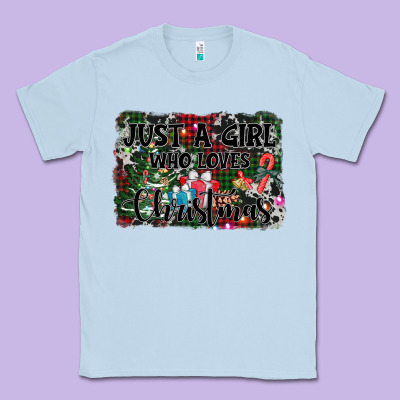 Just A Girl Who Loves Christmas Classic Tee Designed By Adodesignshop