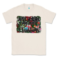 Natural just a girl who loves christmas Classic Tee - AdoDesignShop