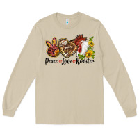 Mushroom Peace Love Rooster With Sunflowers Long Sleeve Tee - LillyAllenDesigns