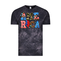 Cloud Black america with heart Vintage Tee - AdoDesignShop