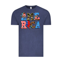 Vintage Denim america with heart Vintage Tee - AdoDesignShop