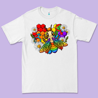 Premium Tee pride bee with daisy lgbtq