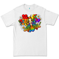 White pride bee with daisy lgbtq Premium Tee - texasbilliewilder