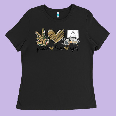 Peace Love Eyes Ladies Tee Designed By Maliassmallbusiness