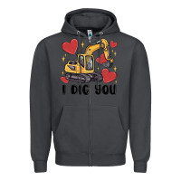 Smoke i dig you valentines excavator Zipper Hoodie - MaliasSmallBusiness