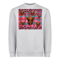 Heather Grey highland cow valentines Heavyweight Sweatshirt - JahusDesignShop