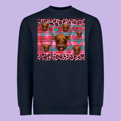 Highland Cow Valentines Heavyweight Sweatshirt Designed By Jahusdesignshop