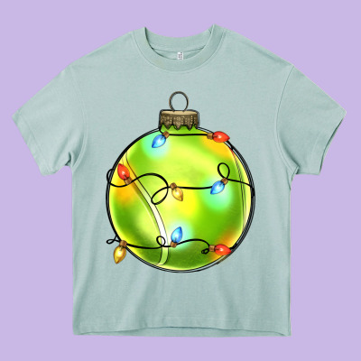 Christmas  Tennis Heavy Core Tee Designed By Zillion Design Studio