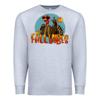 Heather Grey Fall Vibes Turkey Premium Sweatshirt - LillyAllenDesigns