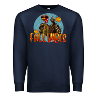 Navy Fall Vibes Turkey Premium Sweatshirt - LillyAllenDesigns