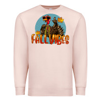Pale Pink Fall Vibes Turkey Premium Sweatshirt - LillyAllenDesigns