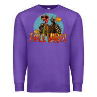 Purple Fall Vibes Turkey Premium Sweatshirt - LillyAllenDesigns