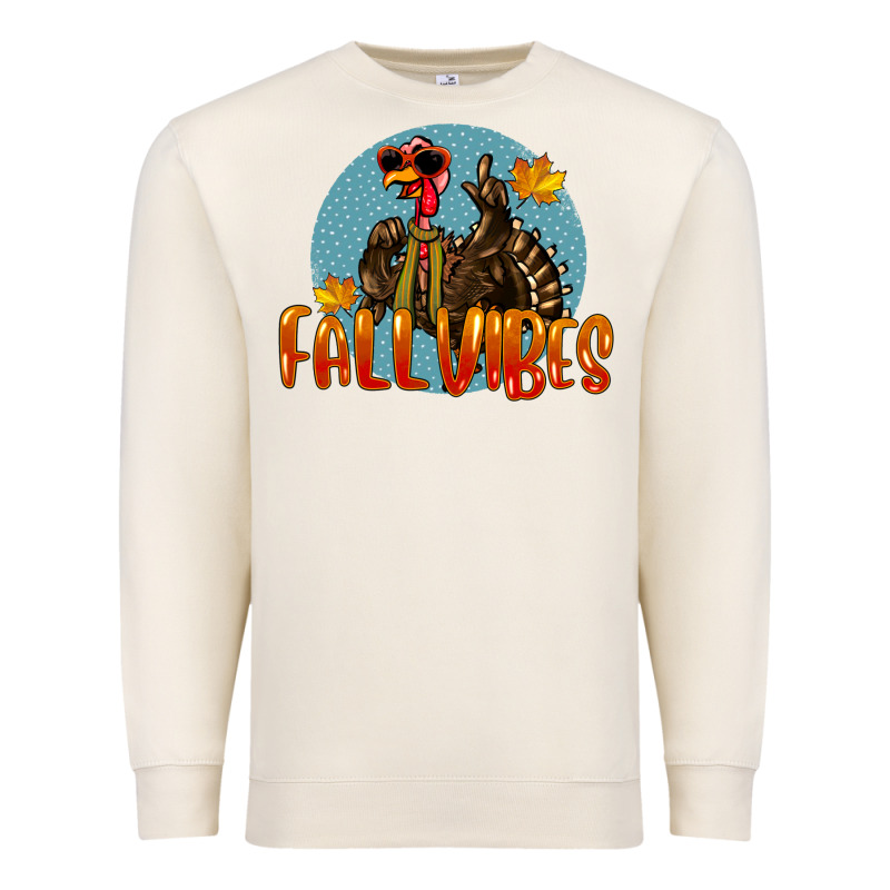 Fall Vibes Turkey Premium Sweatshirt by LillyAllenDesigns | Teevron