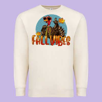 Fall Vibes Turkey Premium Sweatshirt Designed By Lillyallendesigns